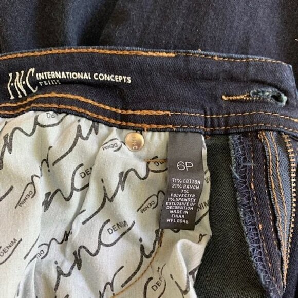 inc Denim Straight Leg Regular Fit Crop Women's Blue Jean Bermuda Shorts - 6P - Picture 5 of 6